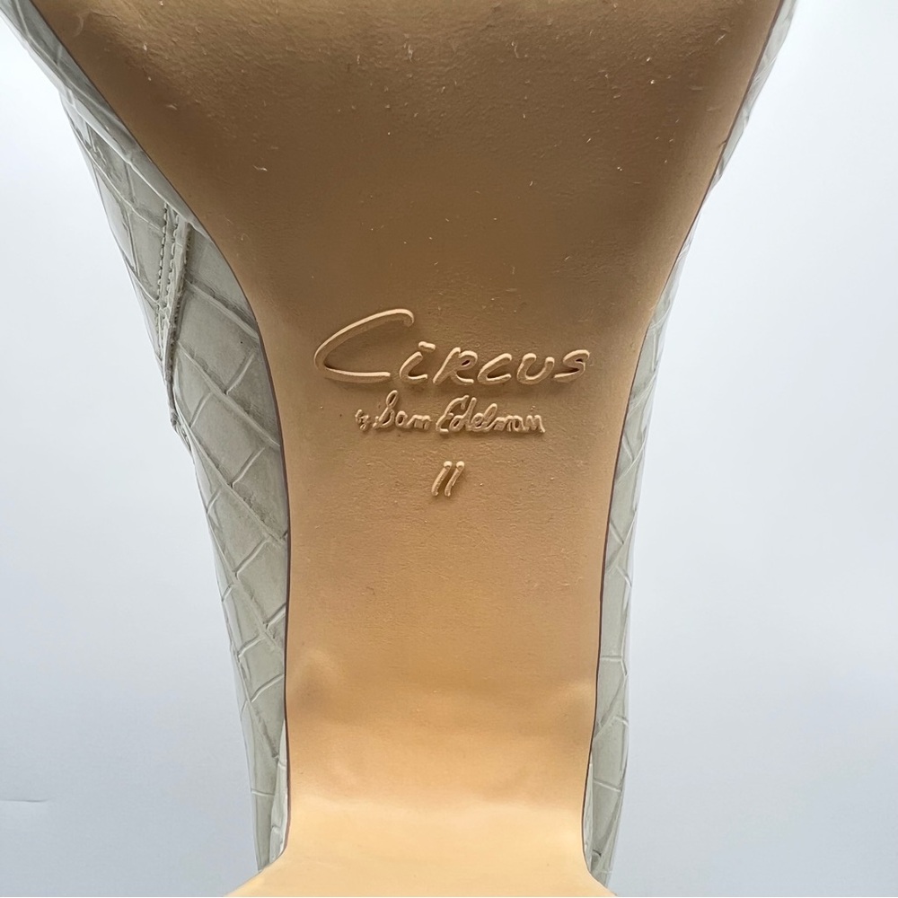 Circus Sam Edelman Size 11 Light Green Sage‎ Croc Embossed Platform Ankle Boots - Picture 11 of 15